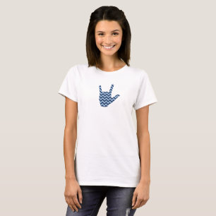 Langue des signes "je t'aime" T-shirt bleu de