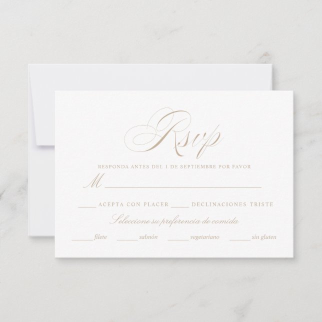 Langue espagnole Nuestra Boda Carte RSVP (Devant)