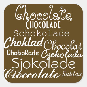 Langues des autocollants de chocolat