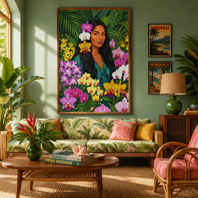 Lani dans une impression sur toile d'orchidées (Créateur téléchargé)