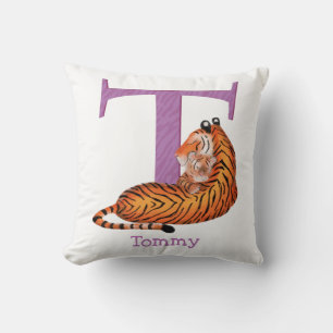 L'animal ABC T est pour coussin de tigre