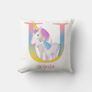L'animal ABC U est pour le coussin de licorne