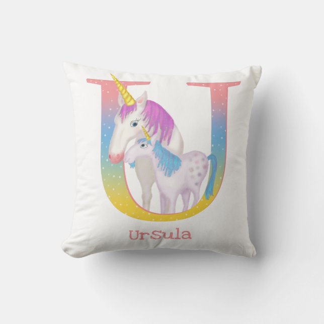 L'animal ABC U est pour le coussin de licorne (Recto)