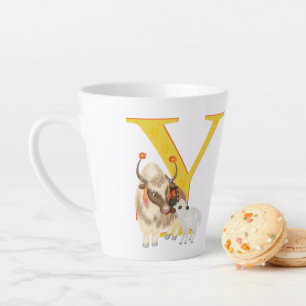 L'animal ABC Y est pour la tasse de latte de yak