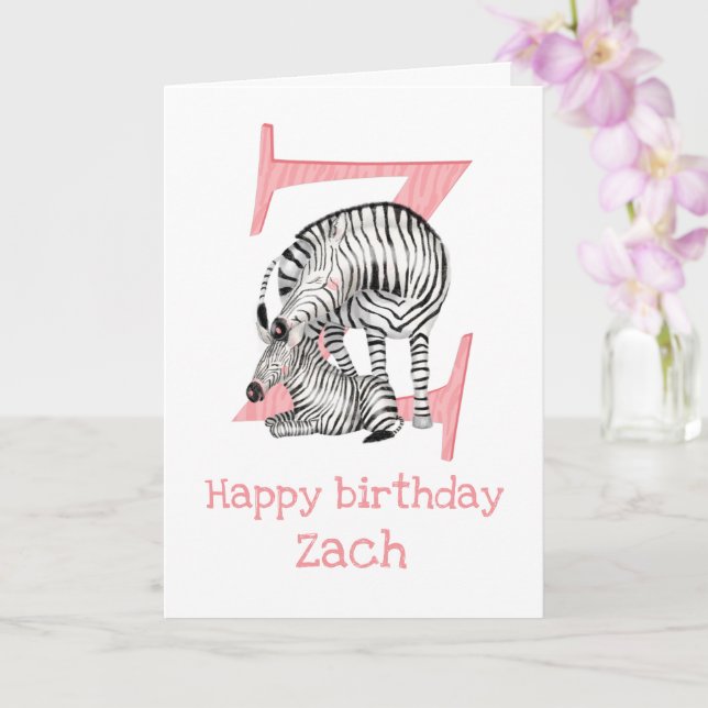 L'animal ABC Z est pour la carte d'anniversaire zè (Orchidée)