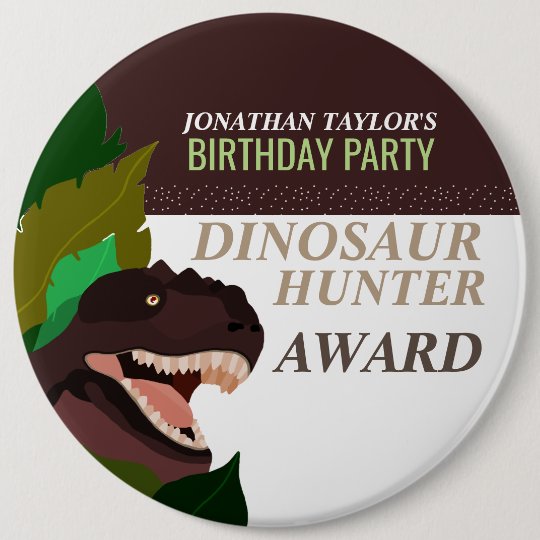 L'anniversaire des enfants de partie de dinosaure badges