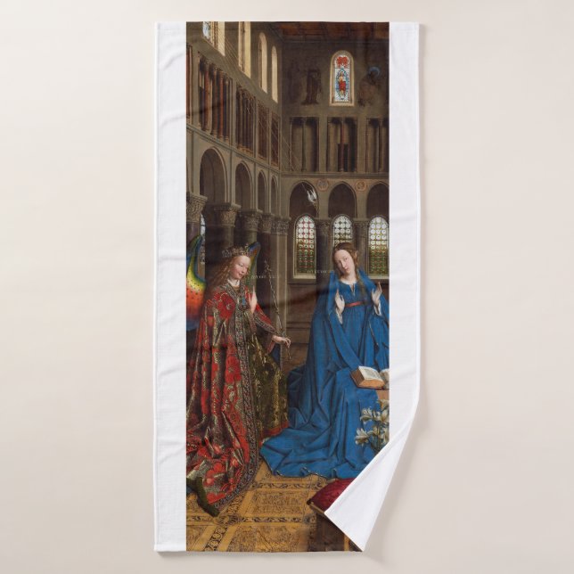 L'Annonciation de Van Eyck Premium Lumière Cathédr (Serviette de bain)