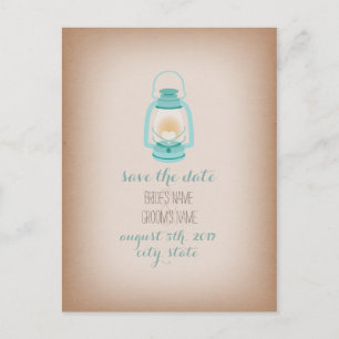 Lanterne bleu-clair inspirée de carte de camping