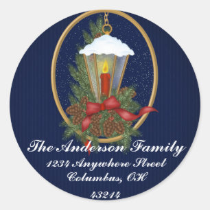 Lanterne de Noël 1 - Étiquettes de adresse de Noël