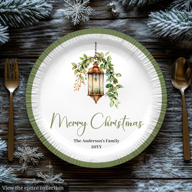 Lanterne de Noël élégante avec assiette florale bo (Elegant Christmas Lantern with Boho Florals Plate

)