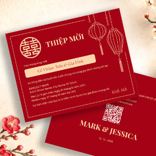 Lanterne rouge mariage vietnamien Thiệp Mời