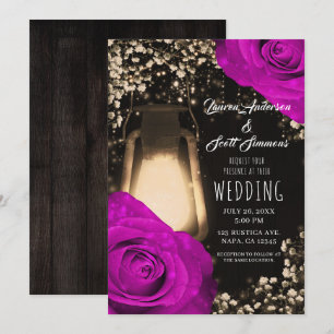 Lanterne Rustic Glow & Faire-part de mariage Fuchs
