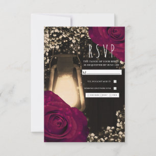 Lanterne Rustic Glow & Roses Magenta Mariage RSVP