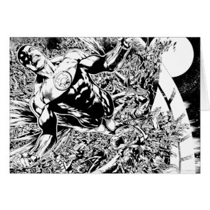 Lanterne verte et Lune - Noir et Blanc