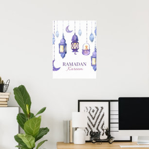 Lanternes couleur pourpre Ramadan Kareem Poster