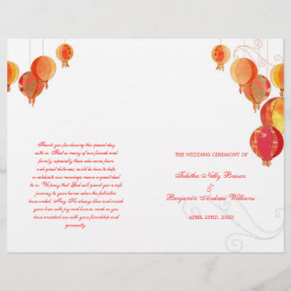 Lanternes en papier rouge Mariage blanc Bi program