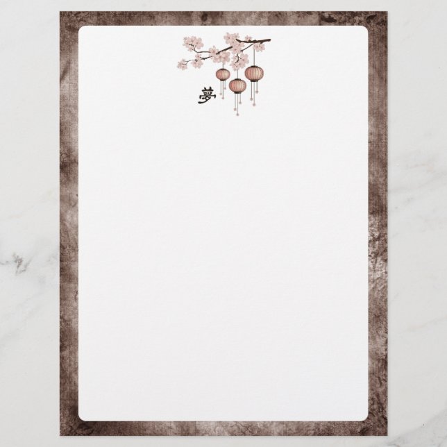 lanternes rose fleurie "Rêve" (Devant)