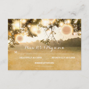 Lanternes rustiques Cartes RSVP de mariage romanti