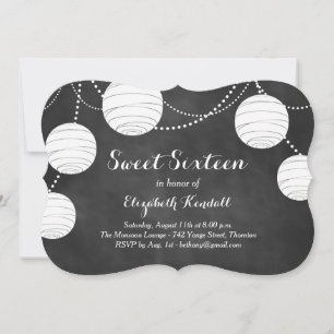 Lanternes sur Chalk Sweet sixteen Invitation