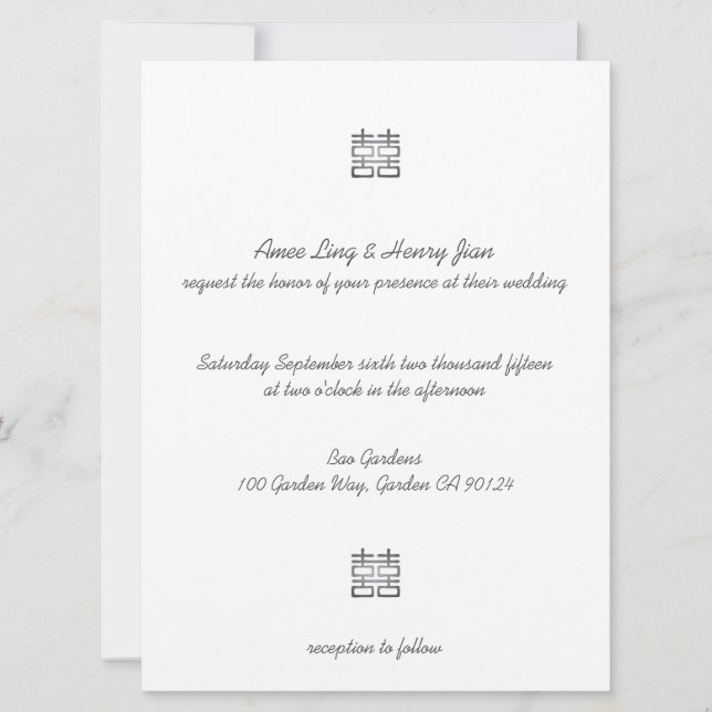 Lanterneuses Double Bonheur Or Invitations Chinois (Devant)