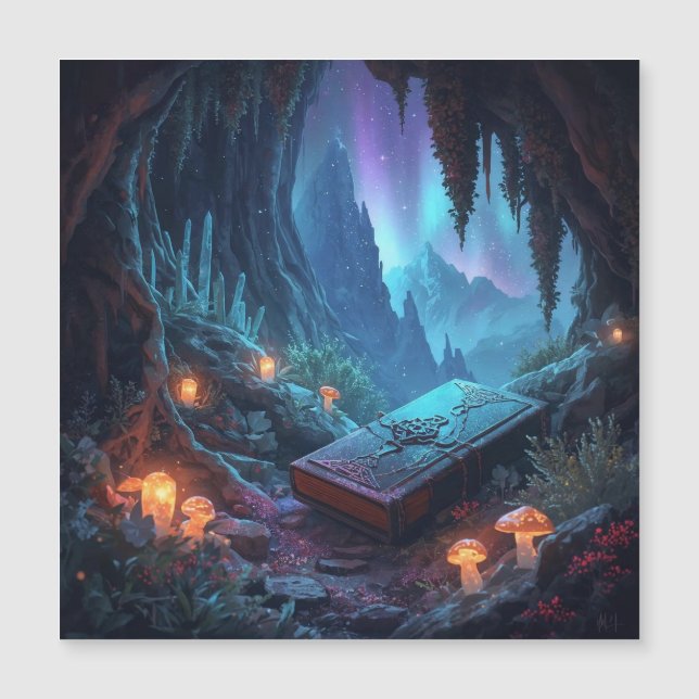 Lanterns, Mushrooms, and a Book (Devant)