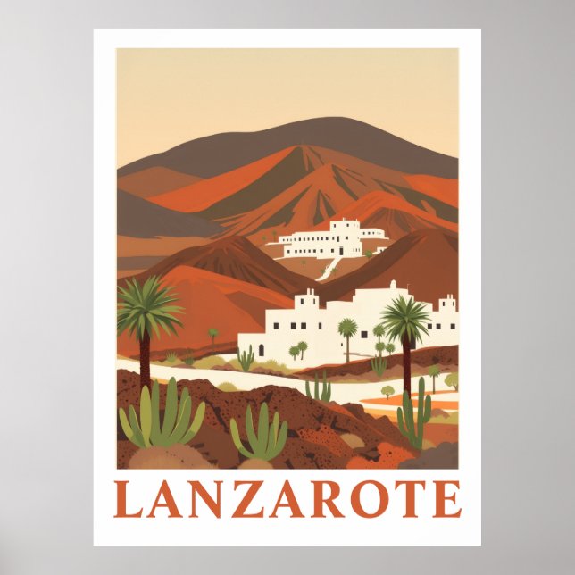 Lanzarote Espagne Impression de voyage vintage sur (Devant)