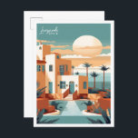 Lanzarote Espagne voyage vintage Carte postale<br><div class="desc">Lanzarote Espagne vintage lieu de voyage illustration</div>