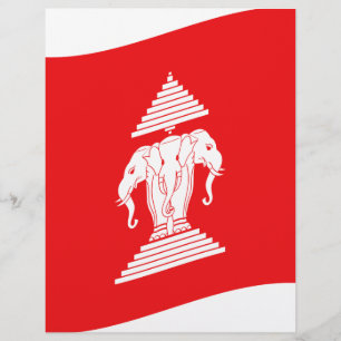 Lao Erawan Trois Chefs D'Éléphant Drapeau Vague