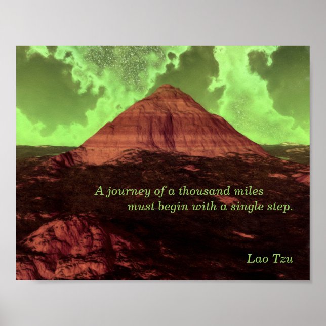 Lao Tzu Citation Personnalisée Poster Lonely Mount (Devant)