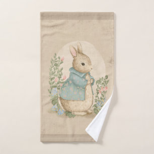 lapin à pierre vintage avec fleurs
