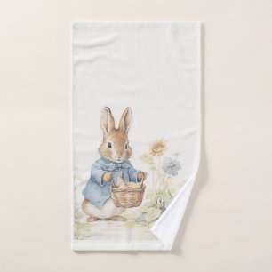 lapin à pierre vintage avec fleurs