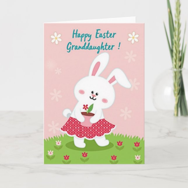 Lapin à pois carte de printemps (Devant)