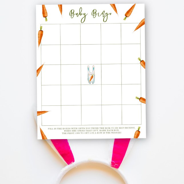 Lapin aux carottes - Jeu de bingo pour baby shower (Créateur téléchargé)