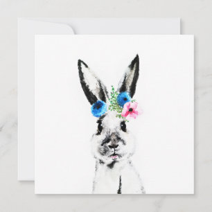 Lapin avec des fleurs