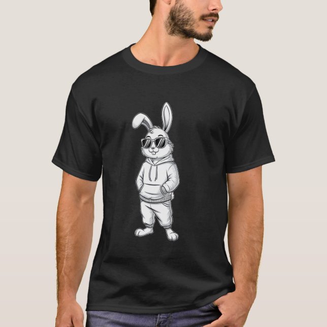 Lapin avec lunettes de soleil et sweat à capuche J (Devant)