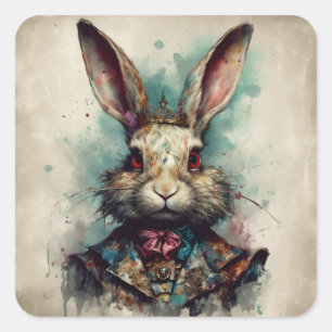 Lapin avec un autocollant de couronne