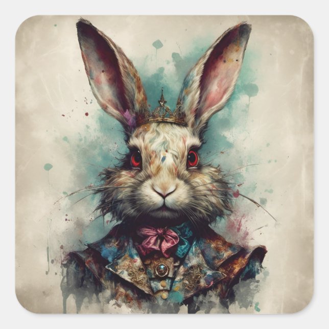 Lapin avec un autocollant de couronne (Devant)