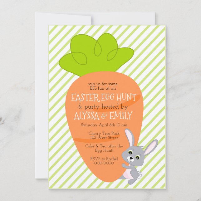 Lapin avec une grosse invitation à la carotte (Devant)