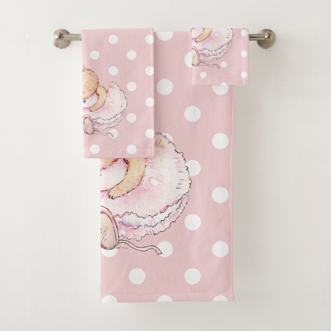 Lapin Ballerine Mignon Rose Blanc à pois  (En situation)