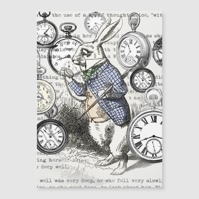 Lapin Blanc Alice au Pays des Merveilles Horloges  (Devant)