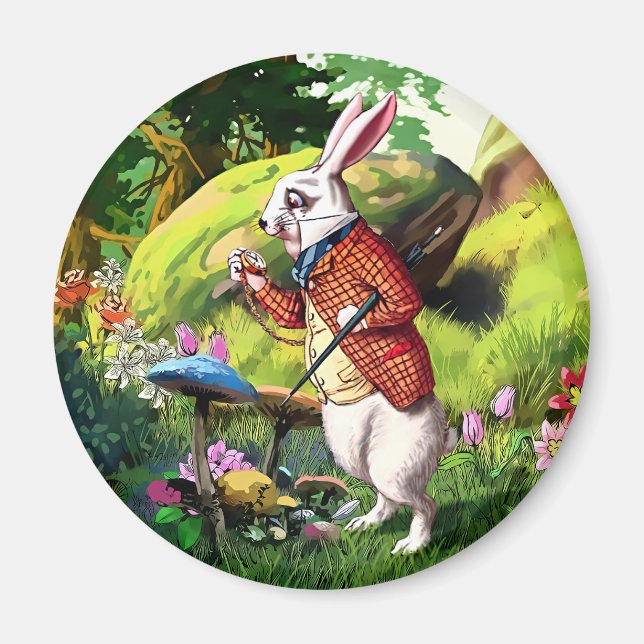 Lapin blanc |Alice au pays des merveilles Magnets  (Devant)