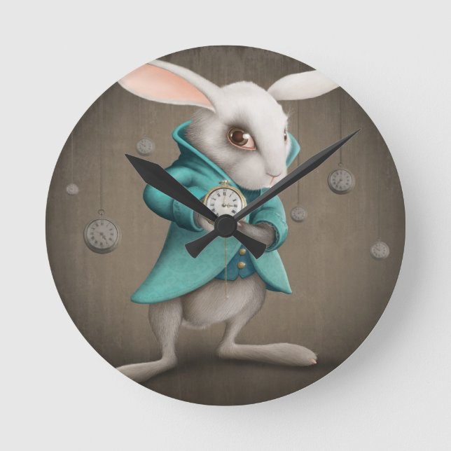 lapin blanc avec horloge (Recto)