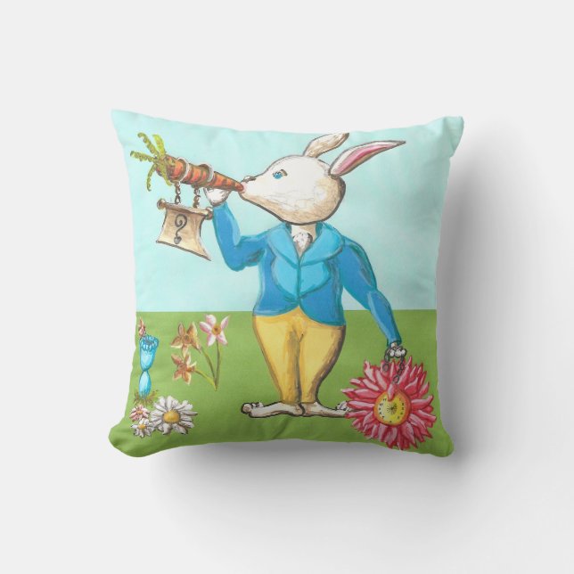 lapin blanc fou sur coussin (Recto)