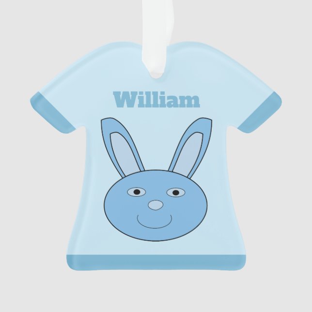 Lapin Bleu Garçon Visage Printemps Pâques Personna (devant)