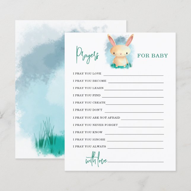 Lapin - Cartes de vœux pour bébé (Devant / Derrière)