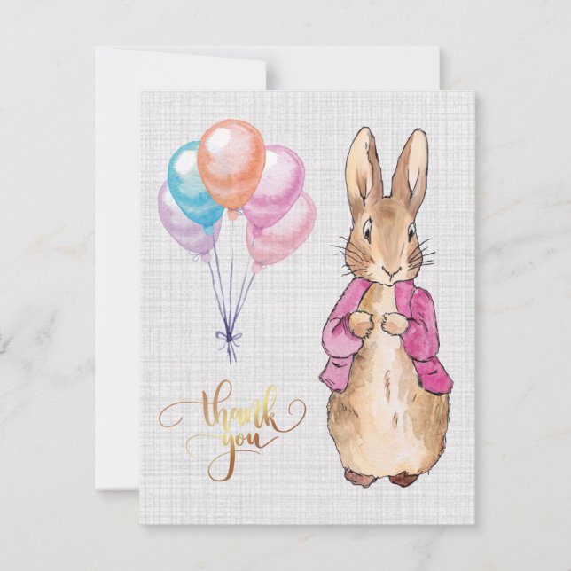 Lapin classique avec ballons Merci (Devant)