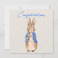 Lapin classique en veste bleue Félicitations