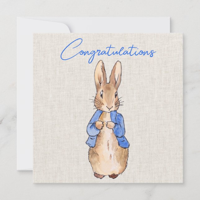 Lapin classique en veste bleue Félicitations (Devant)