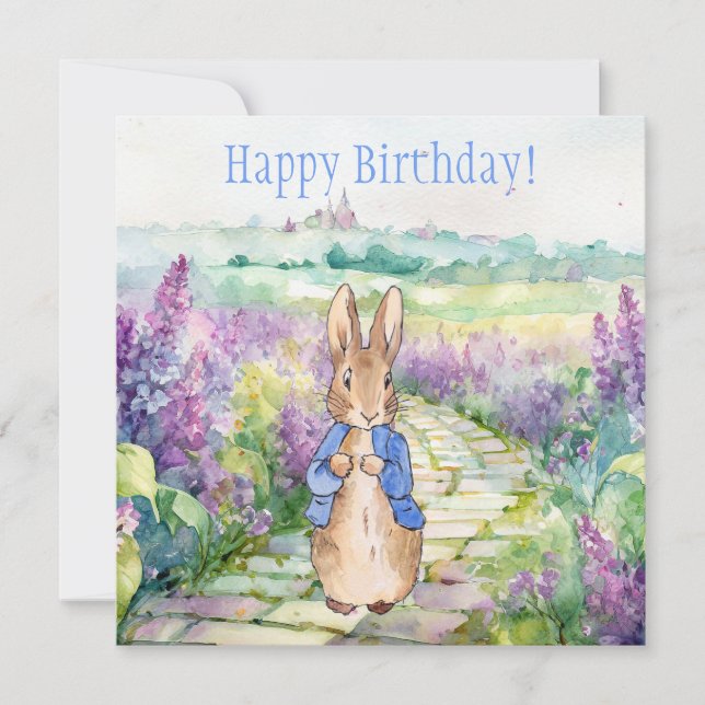 Lapin Classique Lavande Joyeux Anniversaire (Devant)