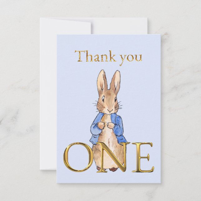 Lapin classique Merci pour un premier anniversaire (Devant)